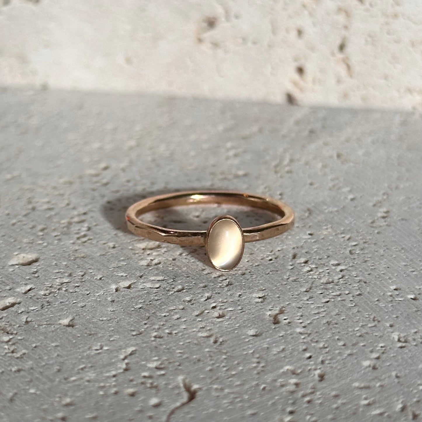 White Moonstone Ring