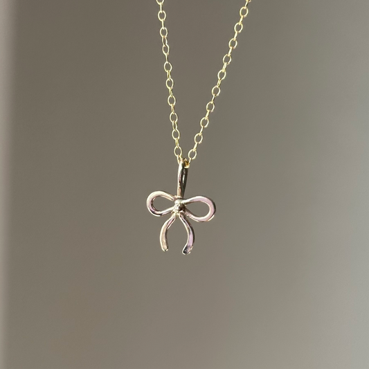 Dainty Bow Charm Necklace