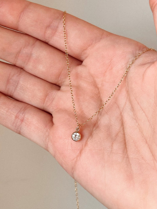 Bezel Solitaire Necklace